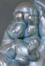 Adagio. Résine bleu 30x25x25cm.
